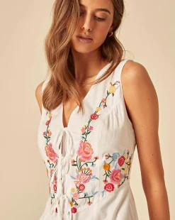 Nobody's Child Terra Midi Dress Embroidered