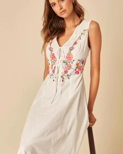 Nobody's Child Terra Midi Dress Embroidered
