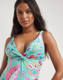 Non Wired Twist Front Swimsuit