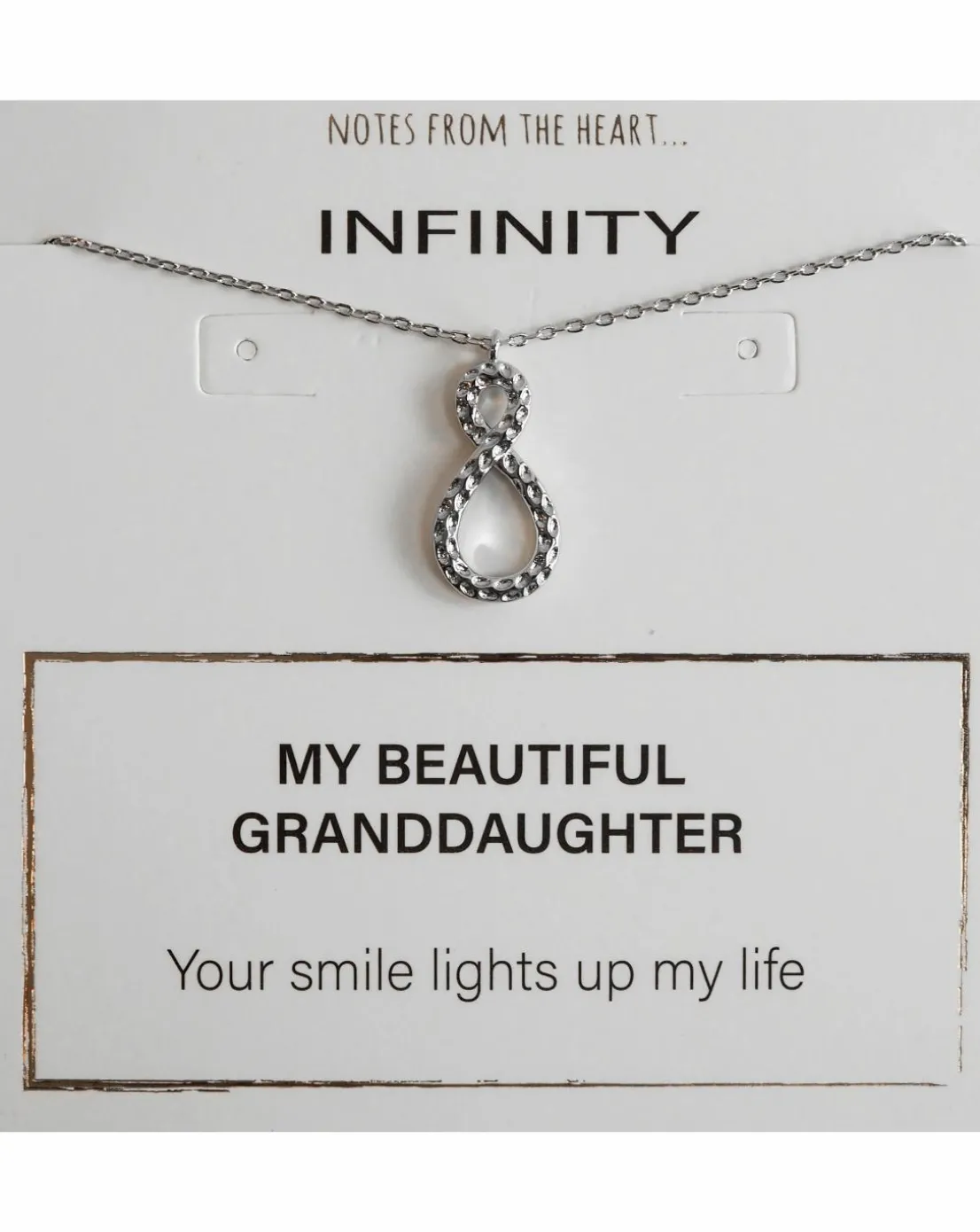 Notes from the Heart My Beautiful Granddaughter Infinity Necklet
