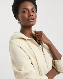 Oatmeal Longline Zip Hoodie