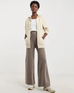 Oatmeal Longline Zip Hoodie