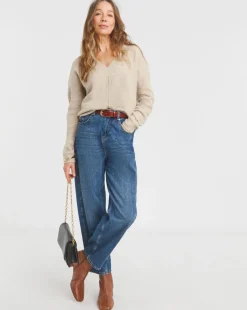 Oatmeal V Neck Jumper