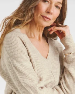 Oatmeal V Neck Jumper