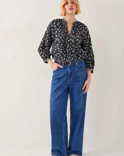 Orielle Pintuck Floral Blouse