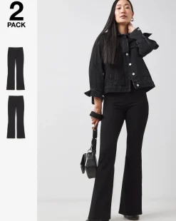 2Pack Black/Black Bootcut Jeggings