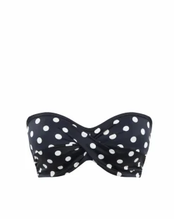 Panache Anya Riva Twist Bandeau Wired Bikini Top Navy Spot