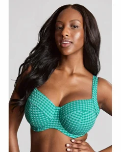 Panache Olivia Full Cup Wired Bikini Top Green Gingham