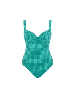 Panache Paloma Balcony Wired Swimsuit Green Gingham