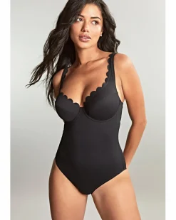 Panache Rita Spirit Scallop Plunge Wired Swimsuit Black