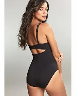 Panache Rita Spirit Scallop Plunge Wired Swimsuit Black