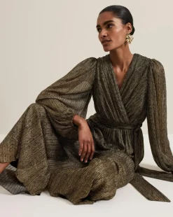 Phase Eight Alli Gold Textured Jumpsuit