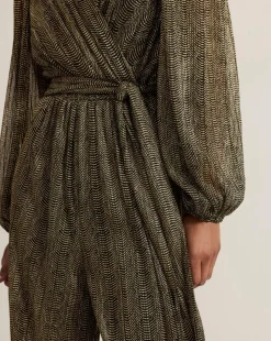 Phase Eight Alli Gold Textured Jumpsuit