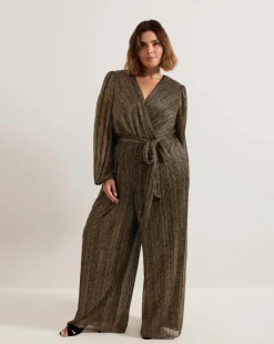 Phase Eight Alli Gold Textured Jumpsuit