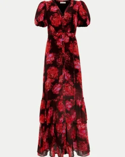 Phase Eight Amaris floral Puff Sleeve Maxi Dress