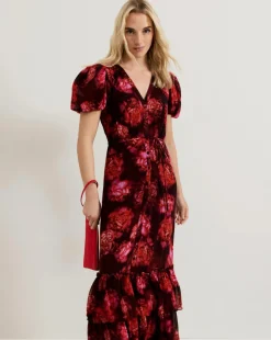 Phase Eight Amaris floral Puff Sleeve Maxi Dress