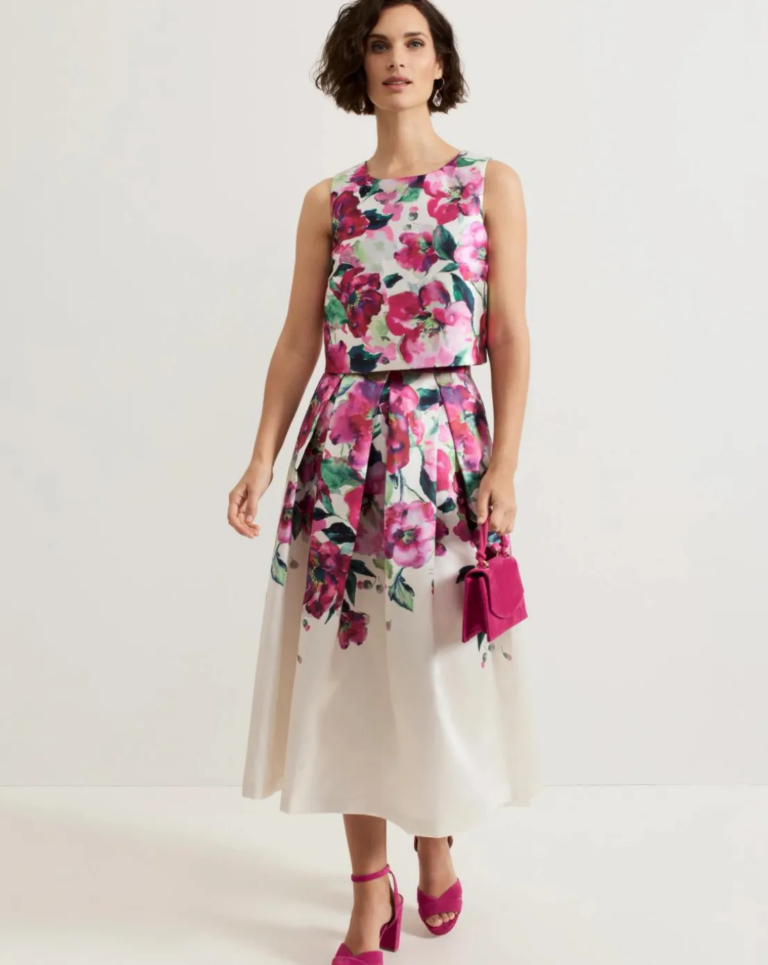 Phase Eight Celeste Border Floral Print Skirt