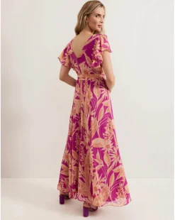 Phase Eight Dinara Printed Frill Detail Maxi Dress