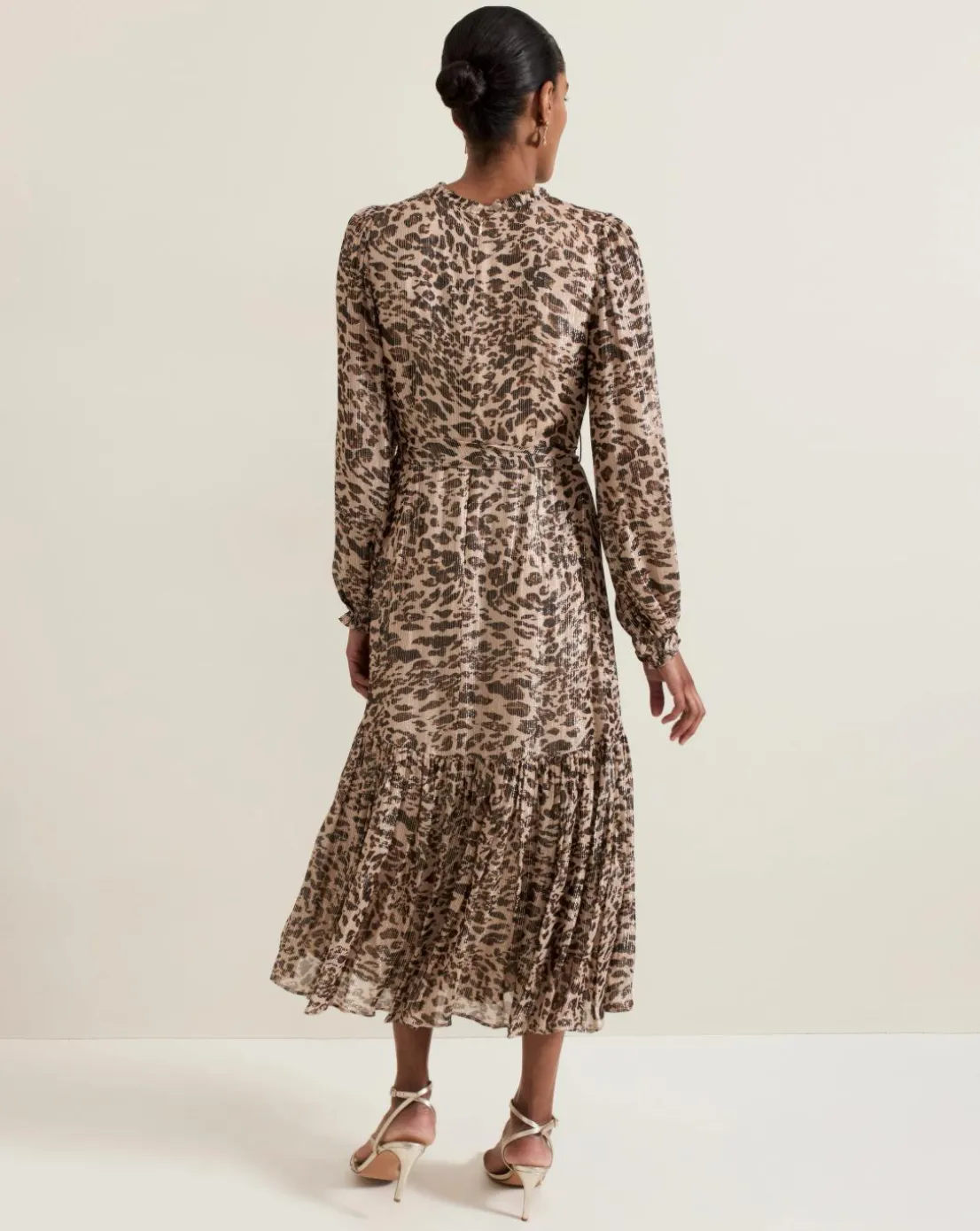 Phase Eight Eve Leopard Fil Coupe Print Midi Dress