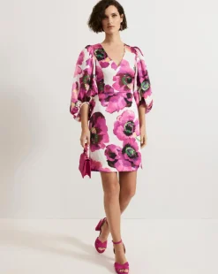 Phase Eight Fiona Floral Puff Sleeve Dress