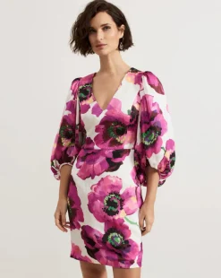 Phase Eight Fiona Floral Puff Sleeve Dress