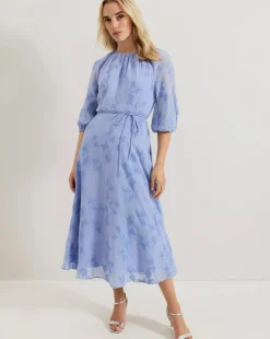 Phase Eight Liona Floral Jaquard Midi Dress