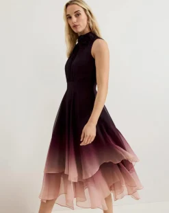 Phase Eight Maybel Ombre Corsage Chiffon Dress
