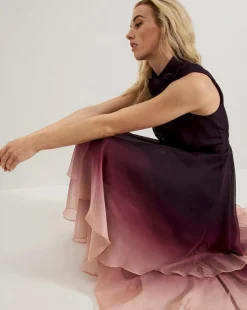 Phase Eight Maybel Ombre Corsage Chiffon Dress