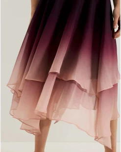 Phase Eight Maybel Ombre Corsage Chiffon Dress