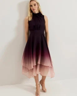 Phase Eight Maybel Ombre Corsage Chiffon Dress