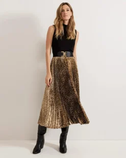 Phase Eight Meloni Jersey Leopard Pleat Midi Dress