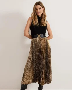 Phase Eight Meloni Jersey Leopard Pleat Midi Dress