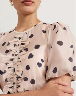 Phase Eight Nicola Spot Ruffle Midi Dress