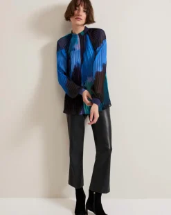 Phase Eight Pleat Abstract Blouse