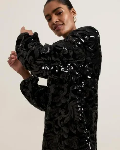 Phase Eight Sequin Velvet Shift Dress