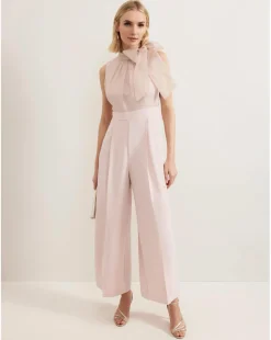 Phase Eight Stephy Shimmer Tie Neck Jumpsuit