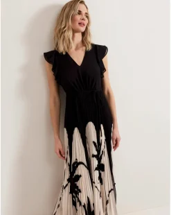 Phase Eight Uma Printed Pleat Maxi Dress