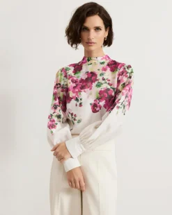 Phase Eight Winnie Border Floral Blouse