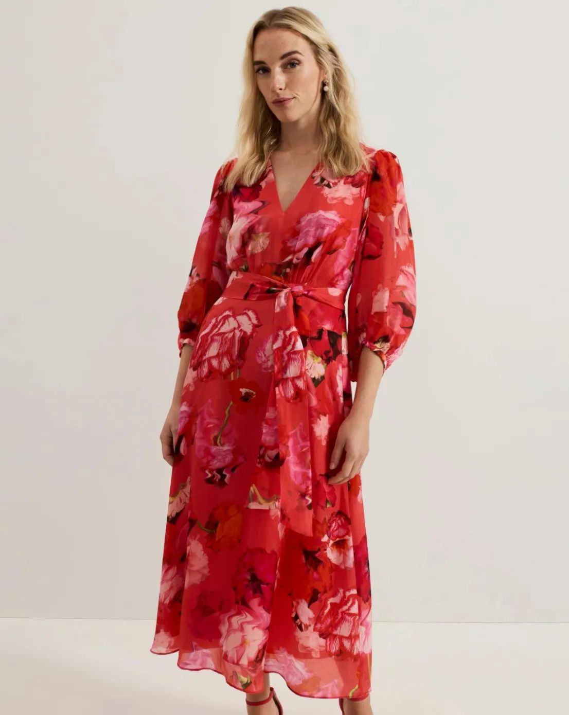 Phasse Eight Fedrica Floral Long Sleeve Midi Dress