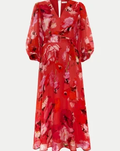 Phasse Eight Fedrica Floral Long Sleeve Midi Dress