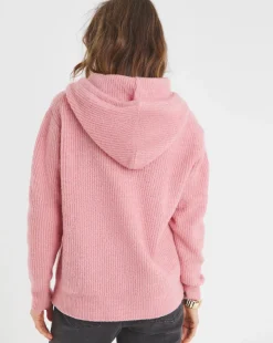 Pink Knitted Hoodie