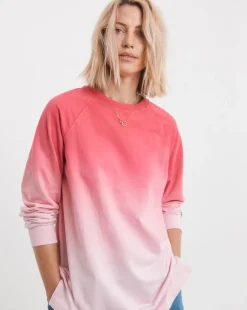 Pink Ombre Longline Sweatshirt