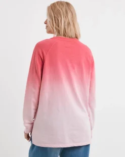 Pink Ombre Longline Sweatshirt
