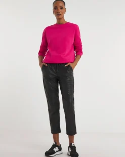 Pink Ribbed Detail Sweatshirt