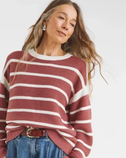 Pink Stripe Crew Neck Jumper