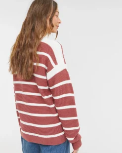 Pink Stripe Crew Neck Jumper