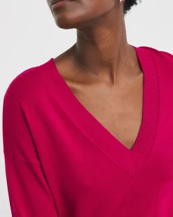 Pink V Neck Slouch Tunic