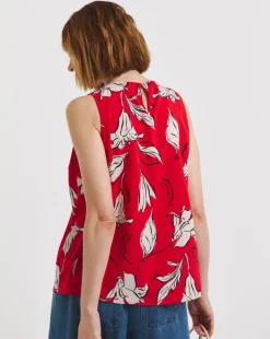 Pleated Sleeveless Shell Top