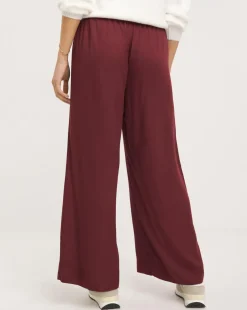 Plum Satin Wide Leg Trouser