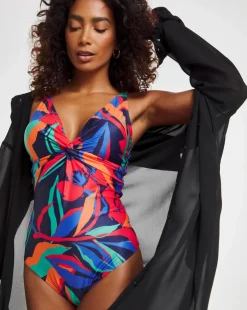 Plunge Knot Front Swimsuit